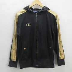 G■チャンピオン/champion  CW1315 シェルニットフルジップパーカー【M】黒金/men's/128【中古】■