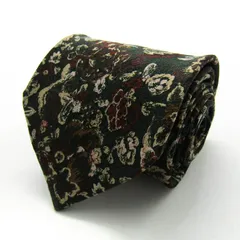 シャルル・ジョルダン ブランド ネクタイ 総柄 花柄 リーフ柄 シルク PO  メンズ カーキ CHARLES JOURDAN 【中古】