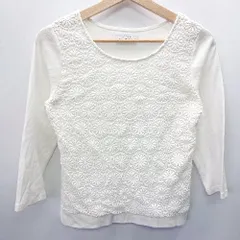 ◇ UNITED ARROWS GREEN LABEL RELAXING 花刺<!-利用不可文字-!> シンプル おしゃれ 長袖 カットソー サイズ表記なし ホワイト レディース E  【1404240002623】