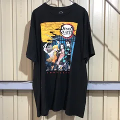 377 DEMONSLAYER プリントTシャツ デーモン・スレイヤー XL ブラック プルオーバー ビッグサイズ 鬼滅の刃 キャラクター 古着卸 アメリカ仕入