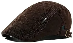 Captain K キャプテン・ケイ ハンチング キャップ メンズ コットン 日よけ 帽子 アウトドア ゴルフ トレッキング ワークキャップ つば付き ハンチング帽 ハンチング帽子 キャスケット ハット ベレー帽 綿( ブラウン,  Free)