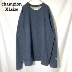 【champion】チャンピオン ワンポイント 刺繍ロゴ　ブランドロゴ　無地　シンプル　オーバーサイズ　スウェット　トレーナー　ネイビー　US古着 USA輸入 XLsize