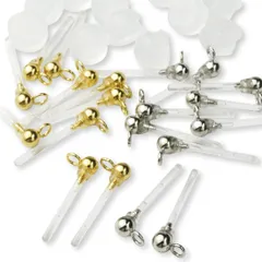 ピアス パーツ 樹脂 3mm 丸玉 カン付き キャッチ付き アレルギーフリー ゴールド シルバー 2色10ペア20個 セット
