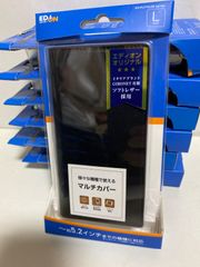 663新品 手帳型 マルチケース ED-PLFYIL02BK スマホ汎用ケース ソフトレザーカバー Lサイズ ～5.2インチ ネロ