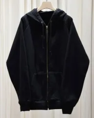 美品 comoli ジップパーカー ブラック 指付 COMOLI (コモリ) コットンナイロン ジップパーカ