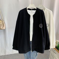 クーポンで10%OFF★パーカー スウェット レディース トレーナー 春 秋 大きめ 大きいサイズ ビッグサイズ ジップアップ 羽織 シンプル 無地 パーカ コート アウター  LCEA037(2色M-4XL)