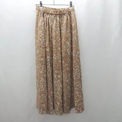 ◇ Θ NOLLEY'S ウエストゴム 花柄 ロング丈 フレア スカート サイズ36 ブラウン系 レディース E  【1502180049422】