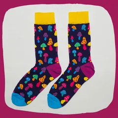 カラフルきのこ クルーソックス #115
