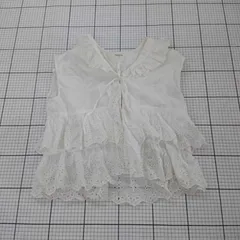 ◇ ⊂ フリークスストア ティアード ノースリーブ カットワークレース ベスト サイズF ホワイト系 レディース E  【1508260063388】