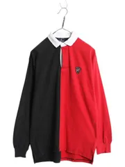 【お得なクーポン配布中!】 90s ポロスポーツ ラルフローレン 長袖 ラガーシャツ キッズ L メンズ S オールド ポロ ラグビー ワンポイント ツートン 当時物 長袖シャツ