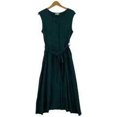 BEAMS HEAR ビームス ハート フロントボタン リボン付きワンピース sizeM/ダークグリーン