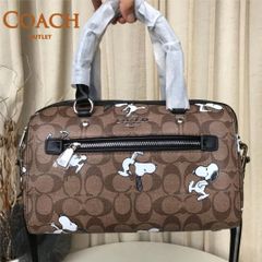 COACH PEANUTS コーチ ミニボストンバッグ アウトレット C4118 レディース ショルダーバッグ ハンドバッグ シグネチャー スヌーピー プリント