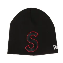 美品 Supreme シュプリーム ビーニー 23SS NEW ERA ビッグSロゴ ニット ビーニー (S Logo Beanie) ブラック ニットキャップ 帽子 コラボ 別注【メンズ】