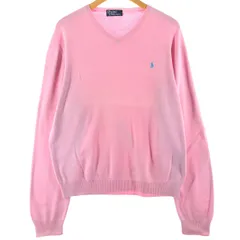 古着 ラルフローレン Ralph Lauren POLO by Ralph Lauren Vネック コットンニットセーター メンズL相当/eaa463908