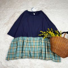 新品 ドッキングプルオーバー Tシャツ 接触冷感 ネイビー フリー