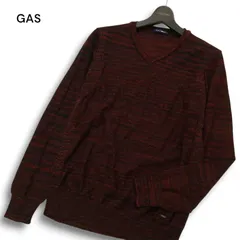GAS ガス 秋冬 ウール★ Vネック メランジ セーター ニット Sz.M メンズのサムネイル