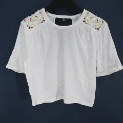 パトリツィアペペ PATRIZIA PEPE 半袖 カットソー Tシャツ 2 ホワイト 白 透け感 綿 コットン のサムネイル