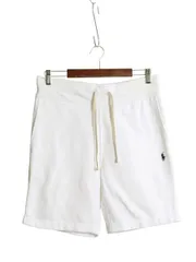 【お得なクーポン配布中!】 ポロ ラルフローレン スウェット ショートパンツ メンズ  S / ショーツ トレーナー 短パン 裏起毛 ポケット付き ワンポイント シンプル 白