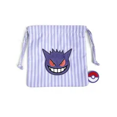 【新品】ゲンガー 巾着 ポーチ 小物入れ ポケットモンスター 巾着袋 アップリケ刺繍巾着 通園 通学 幼稚園 保育園 小学校 キャラクター キッズ   ポケモン
