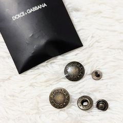 DOLCE & GABBANA ドルチェ&ガッバーナ ボタン 牡丹 ロゴ ロゴ型押し ブラウン メンズ レディース ユニセックス