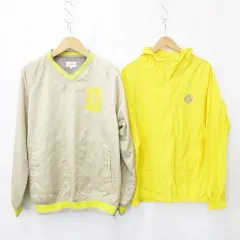 パーリーゲイツ PEARLY GATES ジャックバニー Jack Bunny!! ゴルフ 3WAY ツイン スニード ジャケット ブルゾン プルオーバー Vネック ジップアップ フード ベージュ 黄 イエロー 6
