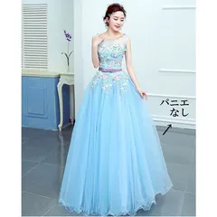 ★ロングドレス 演奏会 ピアノ 発表会 ドレス 演奏会用ドレス ロング 大人 ステージ衣装 ラウンドネック ノースリーブ ブルー S 舞台衣装 コンサート ステージ 演奏会用ロングドレス da012t2