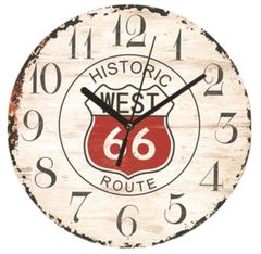 新品未開封品・ルート66アンティーク調壁掛け時計（ブラック） - メルカリ