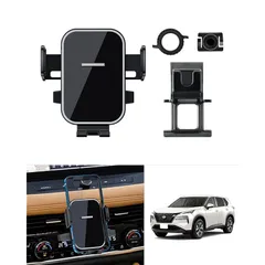 Cartist ニッサン 新型エクストレイル T33型 専用 スマホ ホルダー X-TRAIL 4代目 2022年7月~現行 携帯 ホルダー スマホスタンド ワンタッチ 鏡面 片手操作 360度回転 車載ホルダー 固定 雑音なし 取付簡単 Bタイプ (ニッ 1
