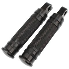【特価セール】単車 オートバイ バイク ステップバー 後付け タンデムステップ ペダル 汎用 アルミ フットペグ 左右 互換 セット ハーレー 黒 Morisho ブラック