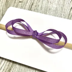 シャイニーパープル　紫　リボン　ベビーヘアバンド