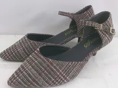 ◇ SESTO セスト ポインテッドトゥ 総柄 ヒール パンプス サイズ24.5 ブラウン ホワイト レディース P  【中古】 【1209120005967】