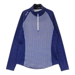 サイズ：S RLX ラルフローレン  ハーフジップ長袖Tシャツ チェック柄 ネイビー系 [240101528805] ゴルフウェア レディース ストスト