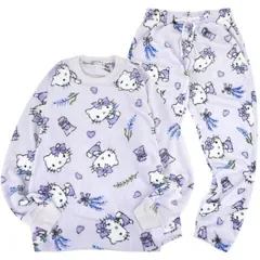 ハローキティ トレーナー スウェット パンツ フリース セットアップ ルームウェア 部屋着 パジャマ hk1644-102