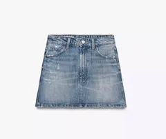 極美品ZARA(ザラ)ブルーダメージデニムスカート