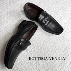 BOTTEGA VENETA ボッテガヴェネタ イントレチャート レザー ローファー 36 1/2 23.5cm ブラック レディース M8