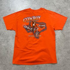 ハーレーダビッドソン 半袖Tシャツ オレンジ L【ST161】