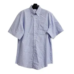 ブルックスブラザーズ スリムフィット メンズ シャツ ボタンダウンシャツ 半袖 ストライプ 青 白 16 1/2