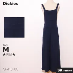 ★美品★ Dickies ディッキーズ パンツ オールインワン ノースリーブ 無地 ワイドシルエット カジュアル 　ネイビー　 【SP413-00】 送料無料　古着　レディースのサムネイル