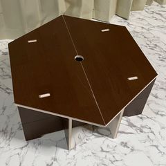 組立簡単！天板付ヘキサテーブル/キャンプテーブル/囲炉裏テーブル/ハンドメイド/ 組み立て簡単！天板付ヘキサゴンテーブル/キャンプテーブル