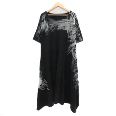 美品⁂センソユニコ⁂メフウ⁂ロングチュニック 粋 抽象柄プリント