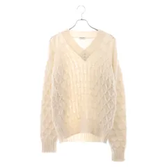 SAINT LAURENT PARIS (サンローランパリ) 20AW Mohair Alpaca V Neck Knit Sweater モヘア アルパカ混 Vネック ウールニットセーター アイボリー 626948 YAQK2のサムネイル