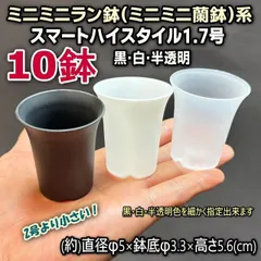 平日＊日中注文即日発送-ミニミニ蘭鉢/ミニミニラン鉢＊スマートハイスタイル1.7号ミニプラ鉢-白・黒・半透明から選べる10鉢セット＠多肉植物・塊根植物コーデックス・アガベ・サボテン・盆栽・観葉・ハオルチア・アデニウム・パキポディウム・実生＠フラワーショップ江口