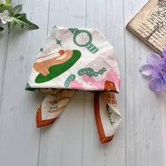 バンダナ 大判 サイズ 生地 柄 おしゃれ 北欧 カントリー 花柄 かわいい ウイークエンド コットン インド綿 綿100% グリーン 緑 GR お弁当 包み スカーフ ハンカチ スタイ お返し プチギフト レディース マルチカラー 53cm×53cm