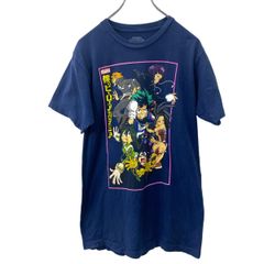 MY HERO ACADEMIA 반소매 캐릭터 T 셔츠 M 사이즈 마이 히어로 아카데미아 네이비 헌 옷 도매 미국 구매 t2409-3111