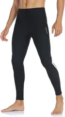 Santic(サンティック) メンズ サイクルパンツ サイクリングタイツ 裏起毛 レーサーパンツ サイクリングパンツ パッド付き( ブラック,  L)