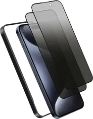 DXFAU 【2枚入り】28°覗き見防止 iPhone 15 Pro max 強化ガラスフィルム 液晶画面 6.7インチ 全面保護フィルム 硬度9Ｈ 滑らかなタッチ操作 指紋付着防止 気泡防止 ガイド枠付き 貼り付けは簡単（ アイフォン15