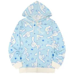 シナモロール パーカー 総柄 レディース メンズ 天竺 ジップパーカー サンリオ キャラクターズ cr1842-285