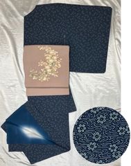 豪華絢爛綺麗美品身丈163cm裄丈66cm薄紫花火柄正絹小紋単衣広襟（未使用）