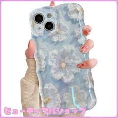 【特価】QLTYPRI iPhone 13 ProケースTPUカバー おしゃれ 韓国 可愛い 花柄 ウェーブ 薄型 軽量 耐衝撃 スマホケース ワイヤレス充電対応 ストラップホール付き アイフォン13 Pro ケース 6.1インチ 対応 - ライトブルー