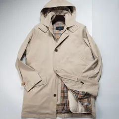 【美品】バーバリーゴルフ BURBERRY GOLF 4wayダウンライナー付ステンカラーコート ロング フード取外し可 ノバチェック柄 クリームベージュ LL ロゴボタン ホース刺繍